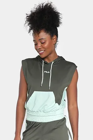 Fila Colete Moletinho Block Sports Capuz Feminino