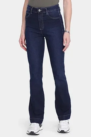 SAWARY Calça Jeans Boot Cut Cintura Alta Feminina