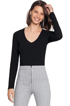 Lunender Blusa Canelada Tracy Manga Longa Feminina