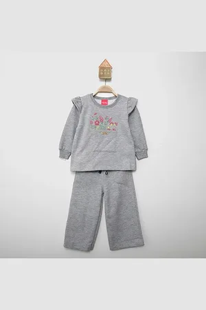 Kely & Kety Conjunto Longo Infantil Moletom Wide Leg Menina