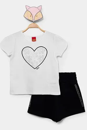 KYLY Conjunto Infantil Curto Floral Love Menina