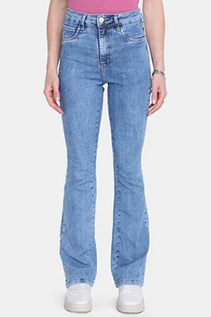 SAWARY Calça Jeans Boot Cut Cintura Alta Feminina