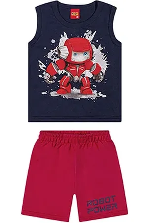 KYLY Conjunto Infantil Curto Robot Menino