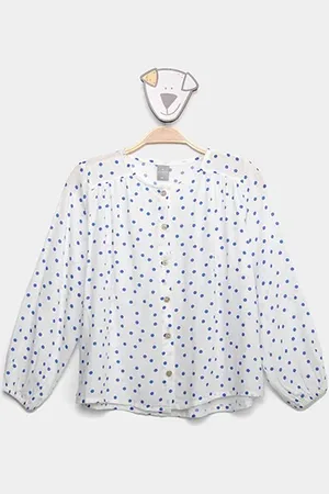 Hering Blusa Infantil Kids Manga Longa Poá Menina