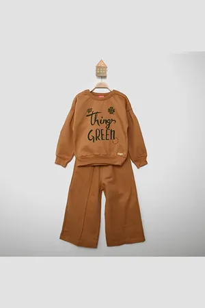 Kely & Kety Conjunto Longo Infanti Moletom Peluciado Calça Wide Leg Menina