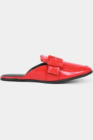 Shoestock Mule Flat Verniz Fivela