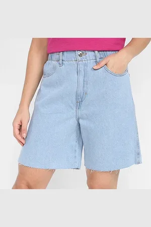 Hering Bermuda Jeans Cintura Alta Elástico Feminina