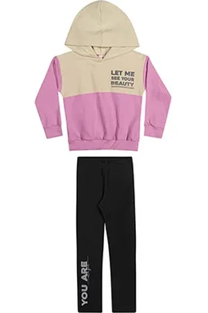 Elian Conjunto Infantil Longo Moletom + Calça Capuz Menina