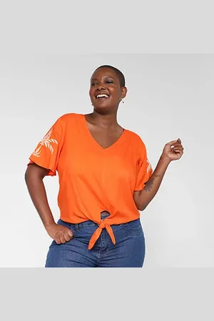 Lunender Blusa Plus Size Nó Frontal Feminina