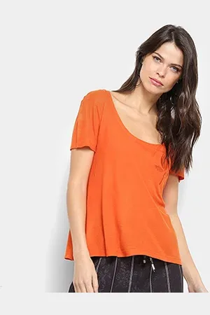 MARIA FILÓ Blusa Canelada Gola Canoa Bordada Feminina