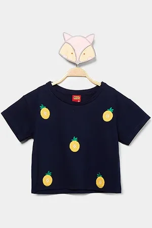 KYLY Blusa Cropped Infantil Abacaxi Menina