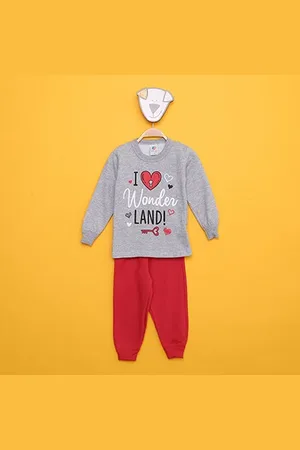 MIA Kids Conjunto Moletom Bebê Peluciado I Wonder Land Feminino