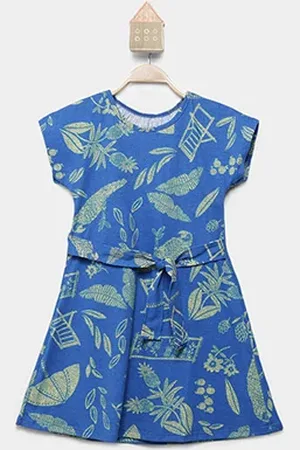 KYLY Vestido Infantil Estampado Amarração