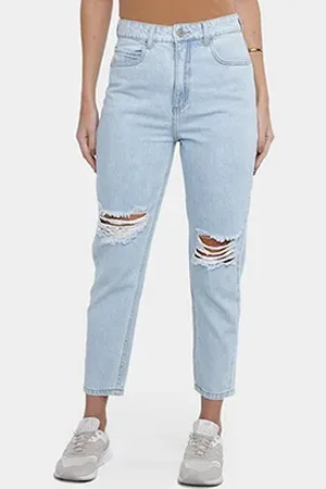 Hering Calça Jeans Rasgada Cintura Alta Feminina