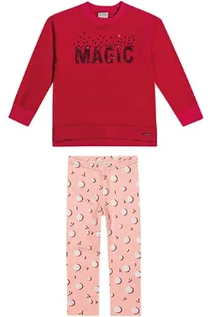Colorittá Conjunto Infantil Longo Blusa Moletom c/ Lantejoulas e Calça Menina