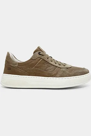Democrata Tênis Couro Denim Casual Masculino