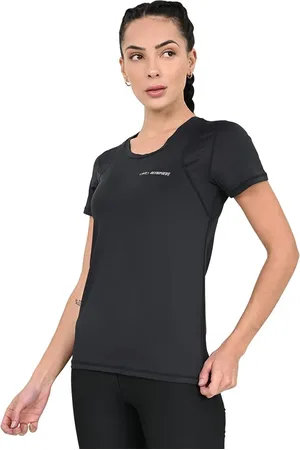 OLYMPIKUS Camiseta com Recortes Feminina P Preto