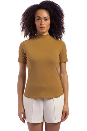 OLYMPIKUS Camiseta Comfy Gola Alta Feminina M Marrom
