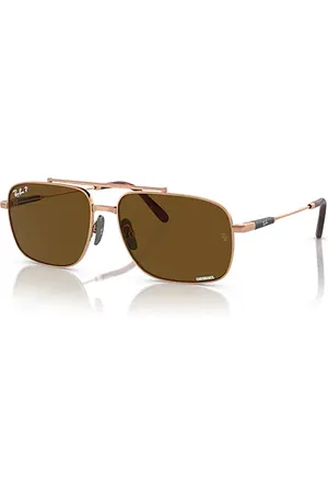 Ray-Ban MICHAEL TITANIUM Óculos de sol Armação Lentes Marrom polarizado 59-15