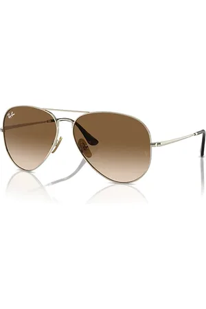Ray-Ban AVIATOR TITANIUM Óculos de sol Armação Lentes Marrom 58-14