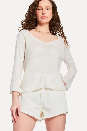 Reversa Blusa Malha Basica Manga Longa