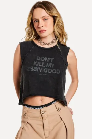 Reversa Cropped Malha Good Vibes