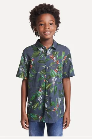 Reserva Camisa Mini Estampada Cafe