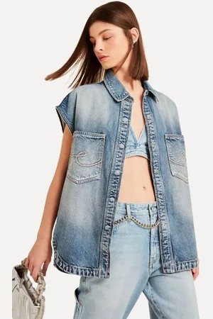 Reversa Colete Jeans Listra Lateral