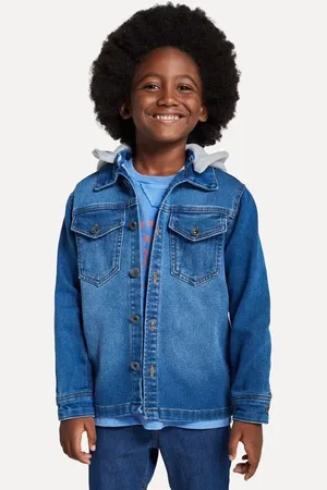 Reserva Jaqueta Mini Jeans Com Capuz Moletom