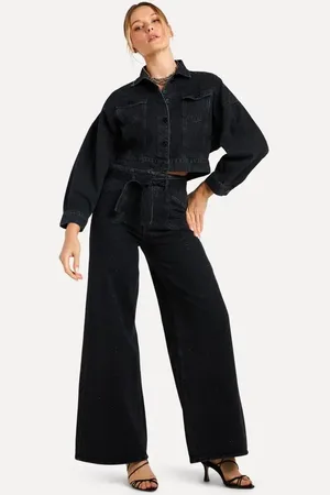 Reversa CALCA JEANS WIDE LEG HIGH GLITER