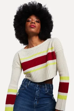 Reversa Blusa Tricot Listra Neon