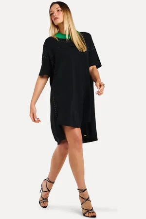 Reversa Vestido Malha Recortes C Termo