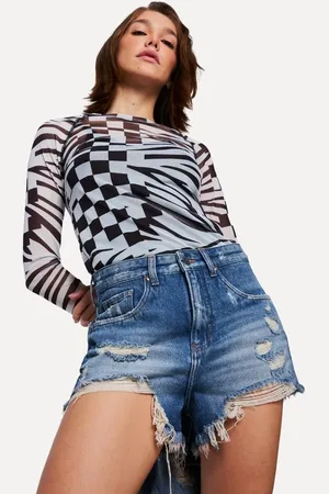 Reversa Short Jeans Blue Destroyed