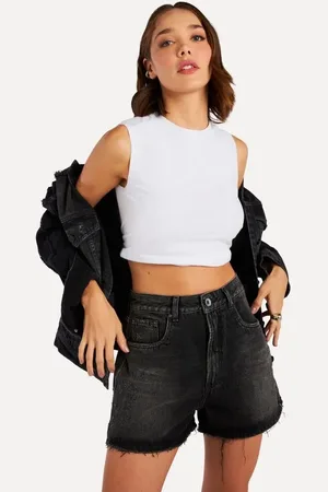 Reversa Short Black Jeans High Onca