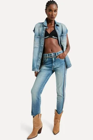 Reversa Calca Jeans Reta Listra Lateral