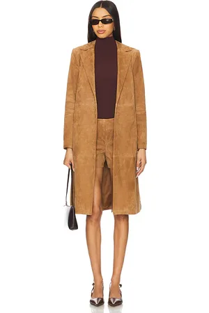 ALICE+OLIVIA Karley Suede Flare Wrap Coat in . Size S, XS.