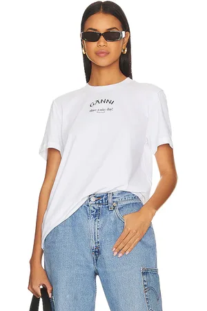 Ganni T-SHIRT MIT O-AUSSCHNITT RELAXED in . Size XS.