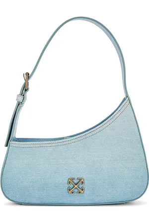 OFF-WHITE Jitney Denim Leather Shoulder Bag in .