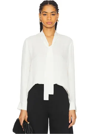 THEORY Open Neck Tie Blouse in .