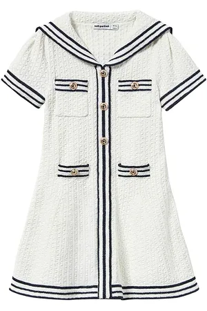 Self-Portrait Kids Textured Knit Dress in . Size 5/6T, 6/7.