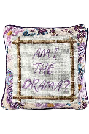 Furbish Studio Drama Needlepoint Pillow in .