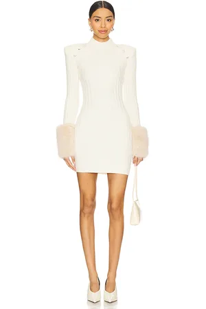 Retrofete Jane Faux Fur Dress in . Size S, XL, XS, XXS.