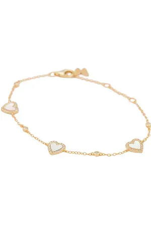 By Adina Eden Eden Pave Heart Bracelet in .