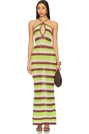 Seven Wonders MAXIKLEID HAZEL in Brown, Green. Size M, S, XS.