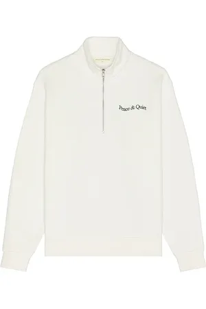 Museum of Peace and Quiet Wordmark Quarter Zip Up Sweater in . Size M, S, XL/1X.