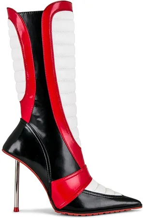 Jeffrey Campbell BOOTS MOTORSPORT in Black,Red. Size 8.5.