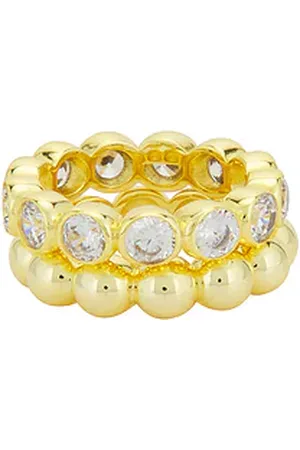 Shashi Bezel Vroom Ring Set in . Size 7, 8.