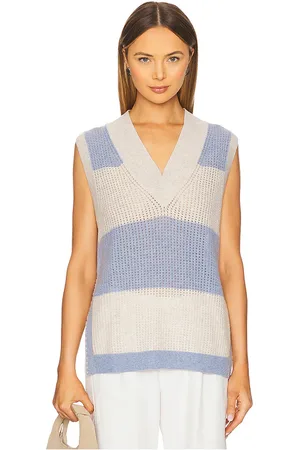 AUTUMN CASHMERE Striped Mesh Gilet Vest in . Size M, S, XS.