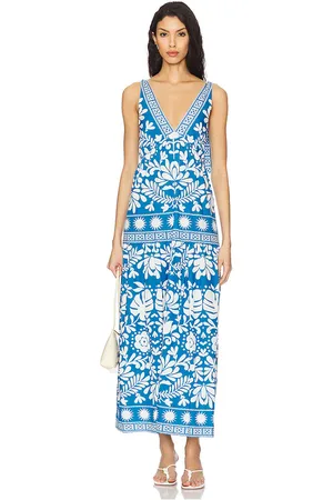 Saylor MAXIKLEID BRENNA in Blue,White. Size M, S, XS.