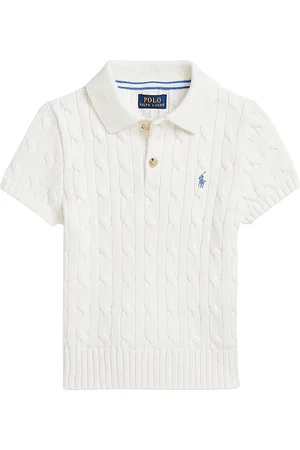Ralph Lauren Kids Short Sleeve Cotton Cable Knit Polo in . Size 5.